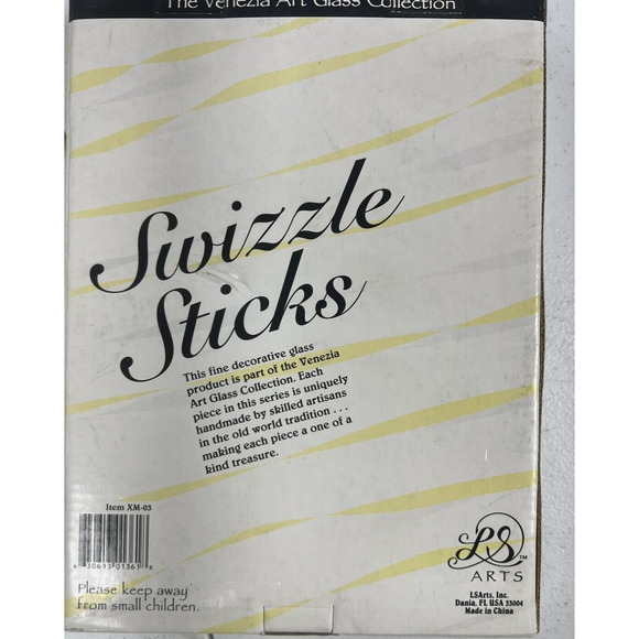 LS Arts Christmas Swizzle Sticks,‎ Venezia Art Glass Collection - Picture 3 of 5